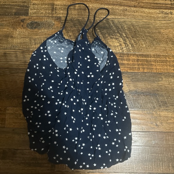 Star-Patterned Navy Blue Tank Top - Picture 2 of 3